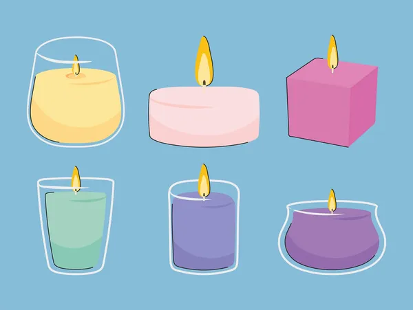 Set di candele decorative — Vettoriale Stock