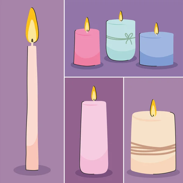 Sammlung von Kerzen — Stockvektor