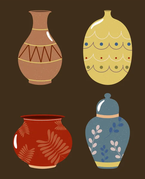陶器の花瓶セット — ストックベクタ