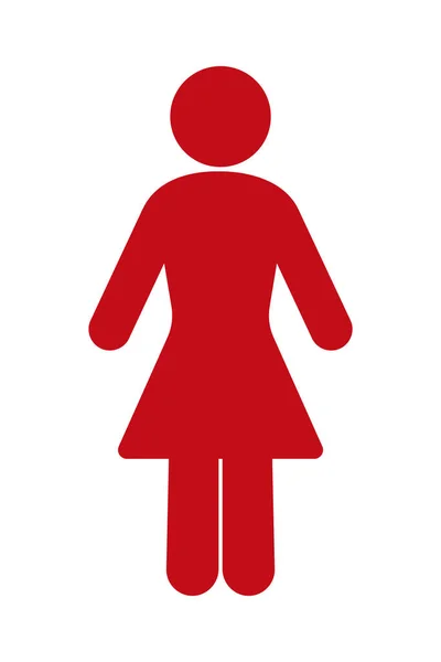 Rotes Frauenpiktogramm — Stockvektor