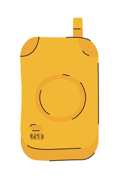Amarillo viejo teléfono celular — Vector de stock