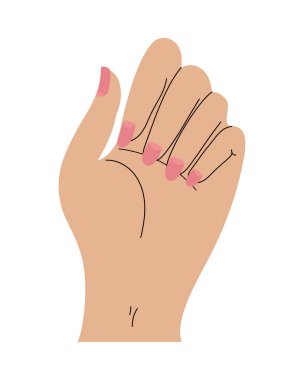 Pembe tırnaklı el.