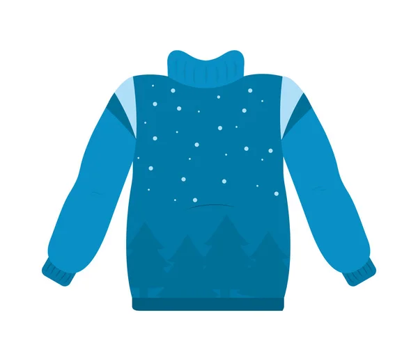 Голубой рождественский свитер — стоковый вектор