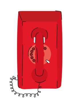 kırmızı duvar telefonu