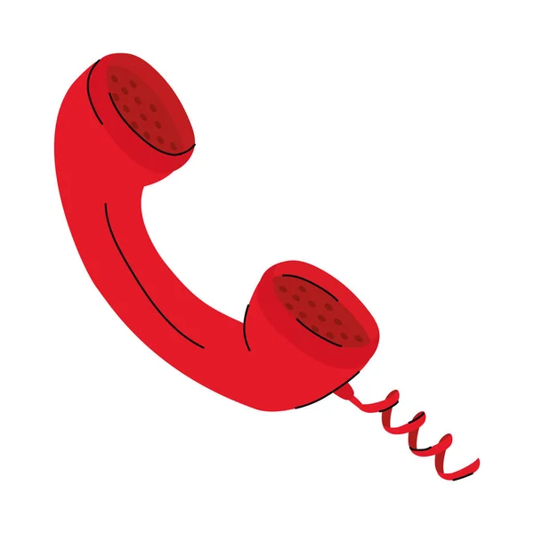 Teléfono rojo auricular — Vector de stock