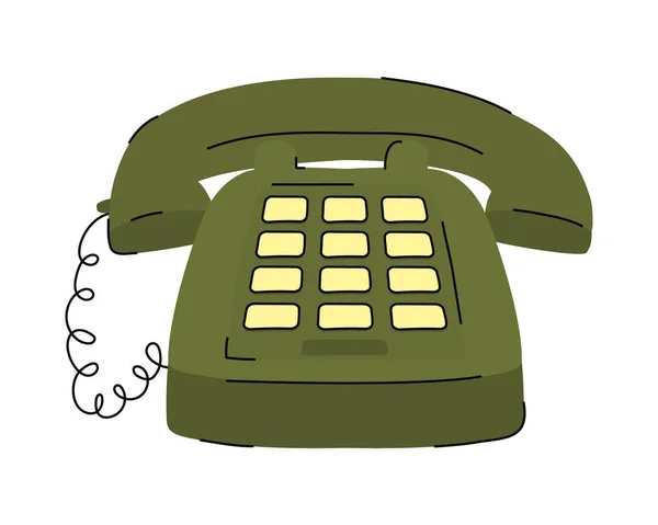 Grünes klassisches Telefon — Stockvektor