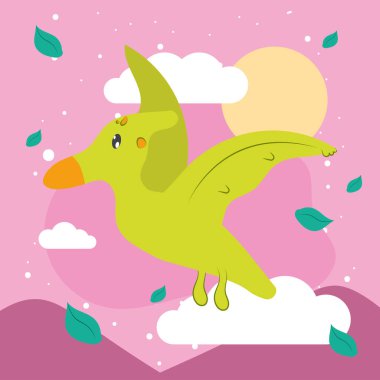 yeşil pterodactilo kartı