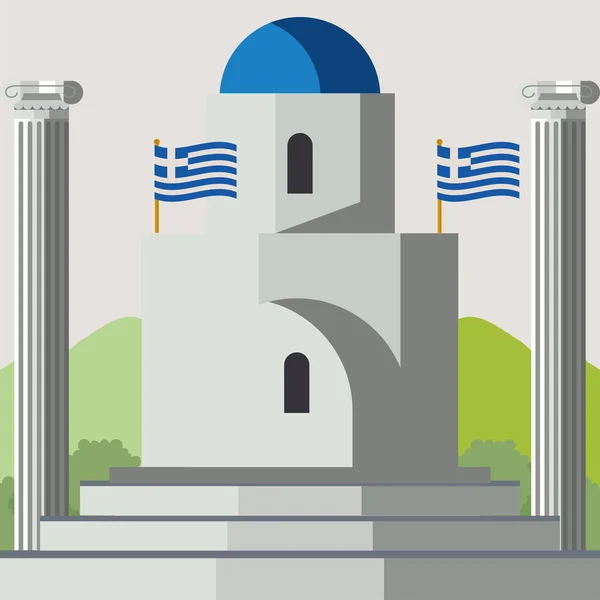 Græsk byggekort – Stock-vektor