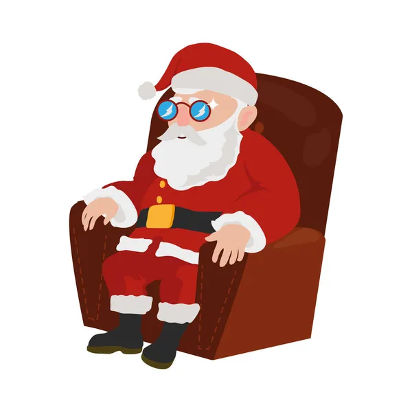 Weihnachtsmann im Sessel — Stockvektor