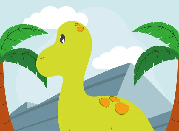 Πράσινη κάρτα Βραχιόσαυρου — Διανυσματικό Αρχείο