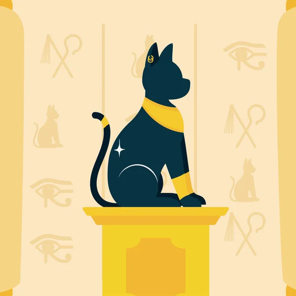 埃及猫海报 — 图库矢量图片