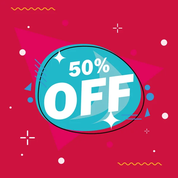 Fifty percentage off poster — Stock Vector