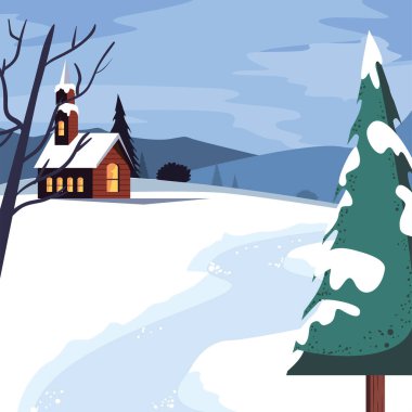 kış kilisesi kartı