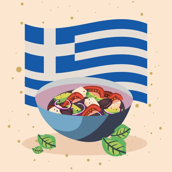 希腊色拉海报 — 图库矢量图片