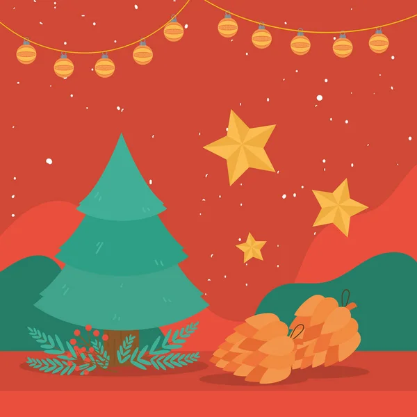 Sapin de Noël et pin — Image vectorielle