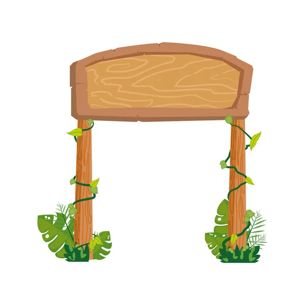 Signo de madera icono — Vector de stock