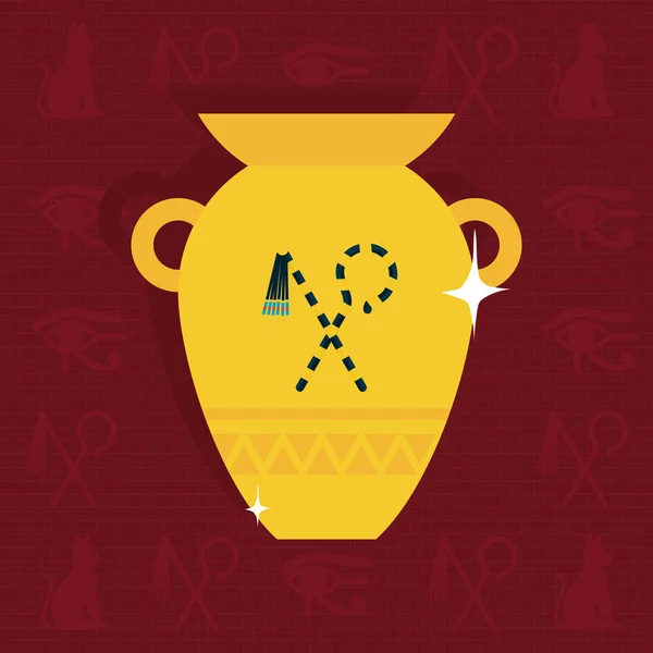 陶瓷埃及花瓶 — 图库矢量图片