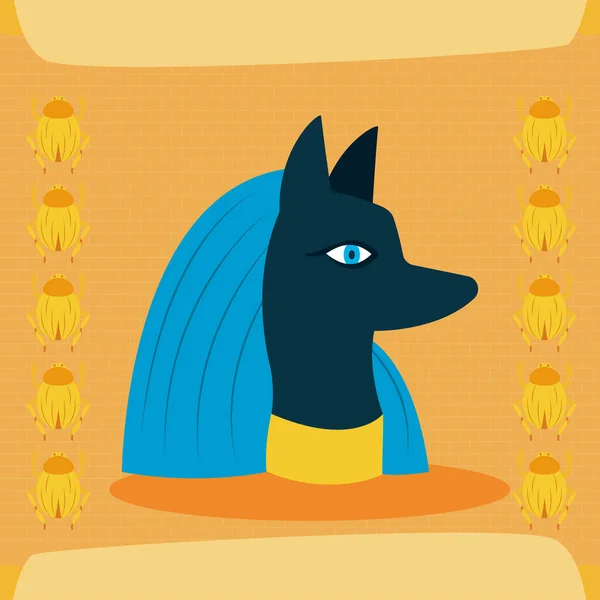 Anubis tarjeta de dios — Vector de stock