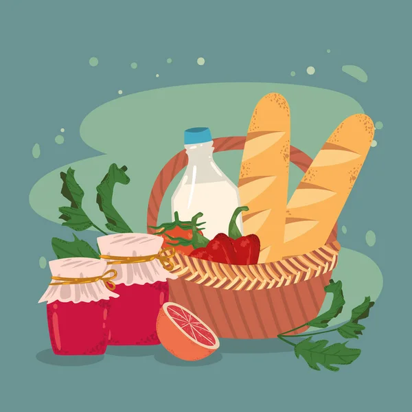 Carte alimentaire épicerie — Image vectorielle