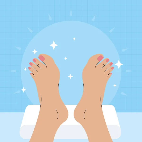 Feet with pink nails — Stock Vector