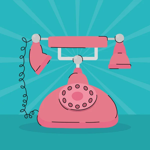 Teléfono rosa retro — Archivo Imágenes Vectoriales