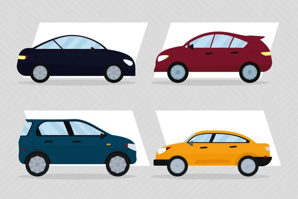 Ensemble d'icône de voitures — Image vectorielle