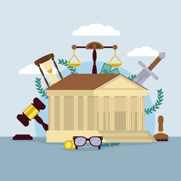 Law and justice illustration — Stock Vector