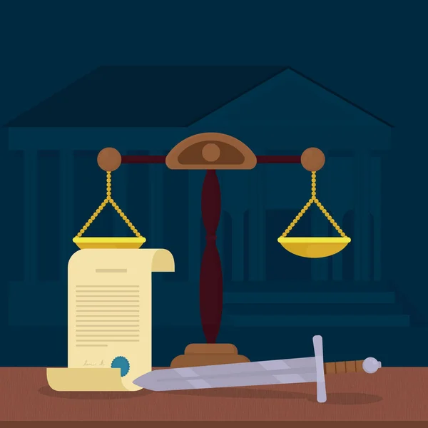 Disegno illustrazione giustizia — Vettoriale Stock