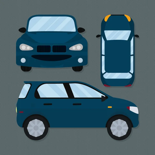 Set de pictograme auto albastre — Vector de stoc