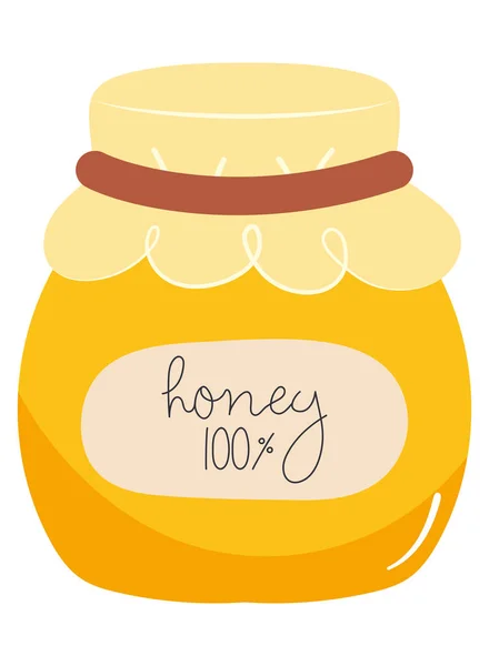 Tarro de miel ecológica — Vector de stock