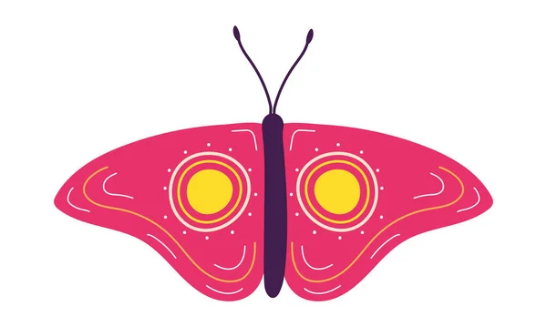 Icono de mariposa rosa — Vector de stock