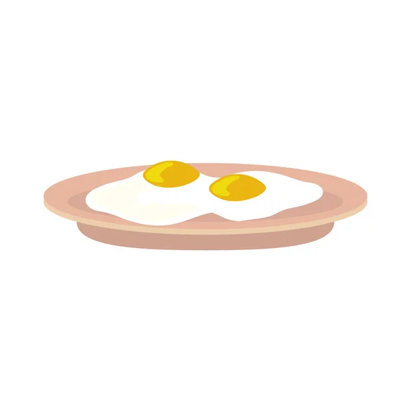 Huevos en un plato — Vector de stock