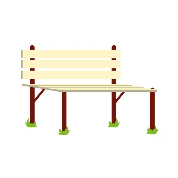 Banc beige parc — Image vectorielle