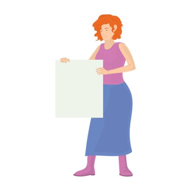 Elinde tabela tutan bayan