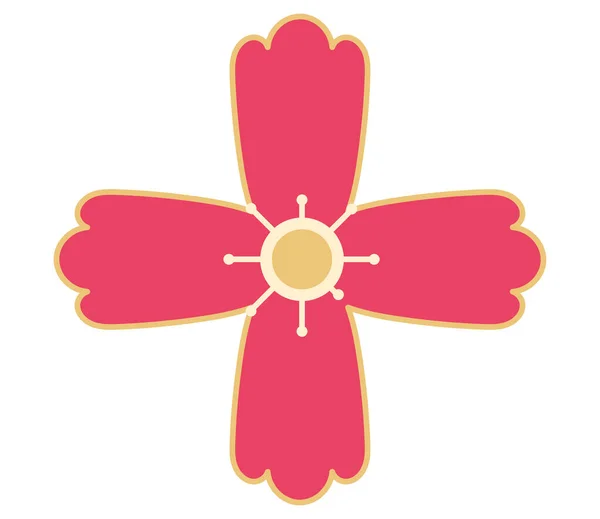 Roze bloem pictogram — Stockvector