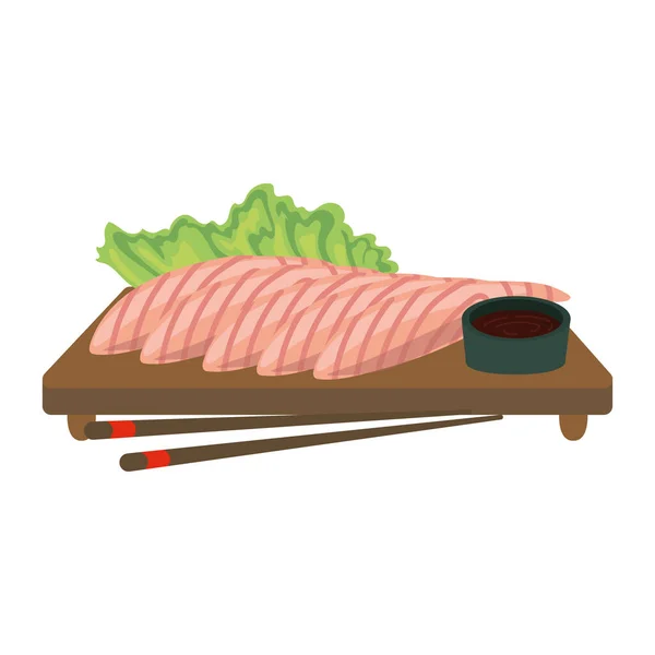 Salmon on cut table — Stock Vector