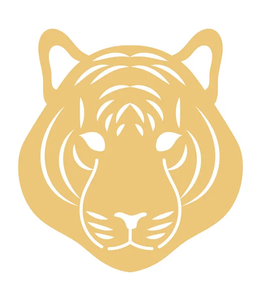 Yellow tiger head — 图库矢量图片
