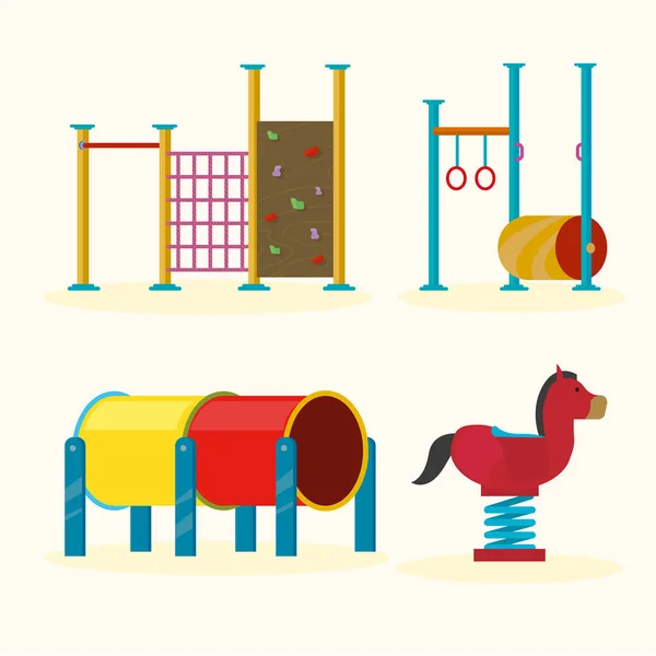 Four playground items — Stock Vector