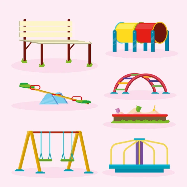 Six playground items — Stock Vector