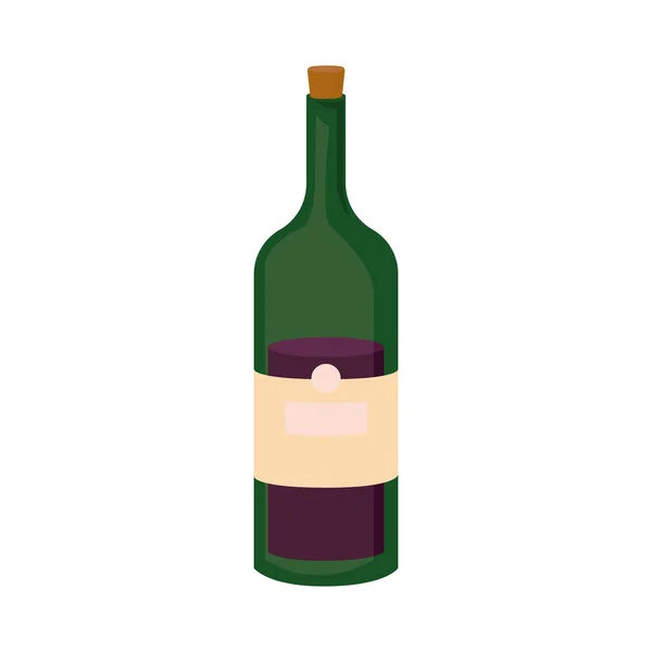 Green wine bottle — Stock Vector