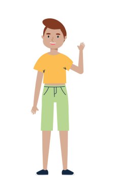 Genç adam el sallıyor.