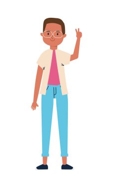 Genç hippi el sallıyor.