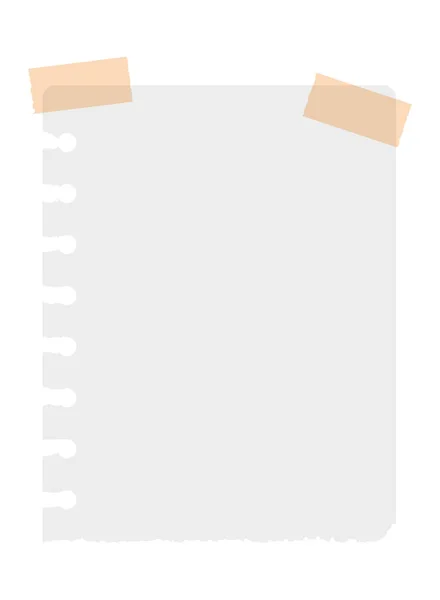Feuille de carnet avec bande — Image vectorielle