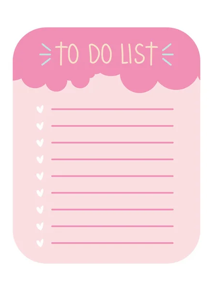 Pink to do list — Stock Vector