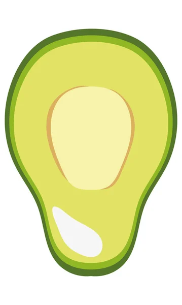 Cartone animato mezzo avocado — Vettoriale Stock