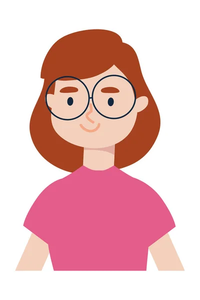 Glückliche Frau mit Brille — Stockvektor