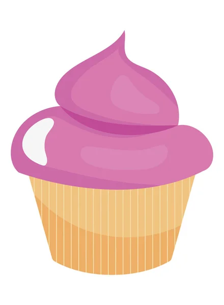 Ícone de cupcake rosa — Vetor de Stock