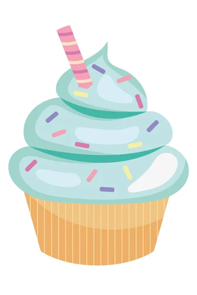 Cupcake com polvilhas — Vetor de Stock