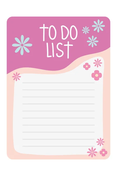 Floral to do list — Stock Vector