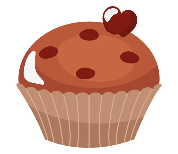 Chocolade cupcake pictogram — Stockvector